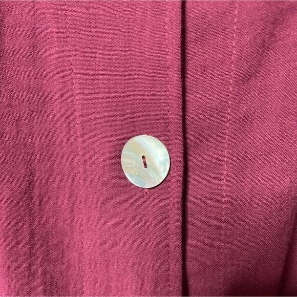 New Fridaze Women's Burgundy 100% Linen Button-Up Blazer Jacket Pockets Size XL - Picture 5 of 7